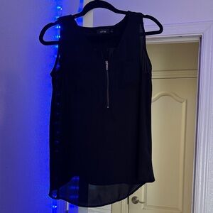 Apt. 9 Women's Black Zip-Front Blouse